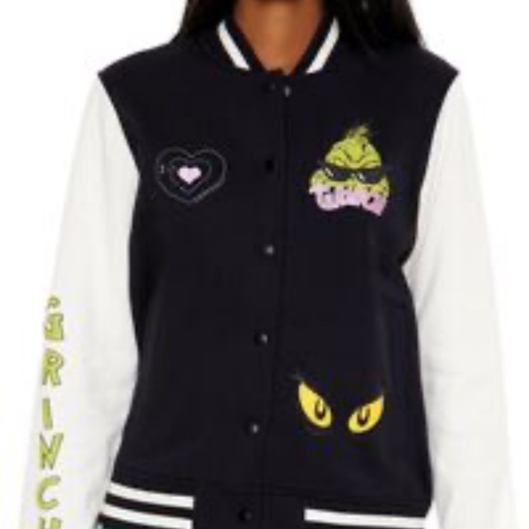 Dr Seuss The Grinch Varsity Holiday Jacket - Picture 3 of 7